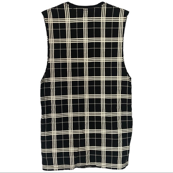 Zanerobe Black and White Longline Plaid Tank Top - Picture 4 of 10